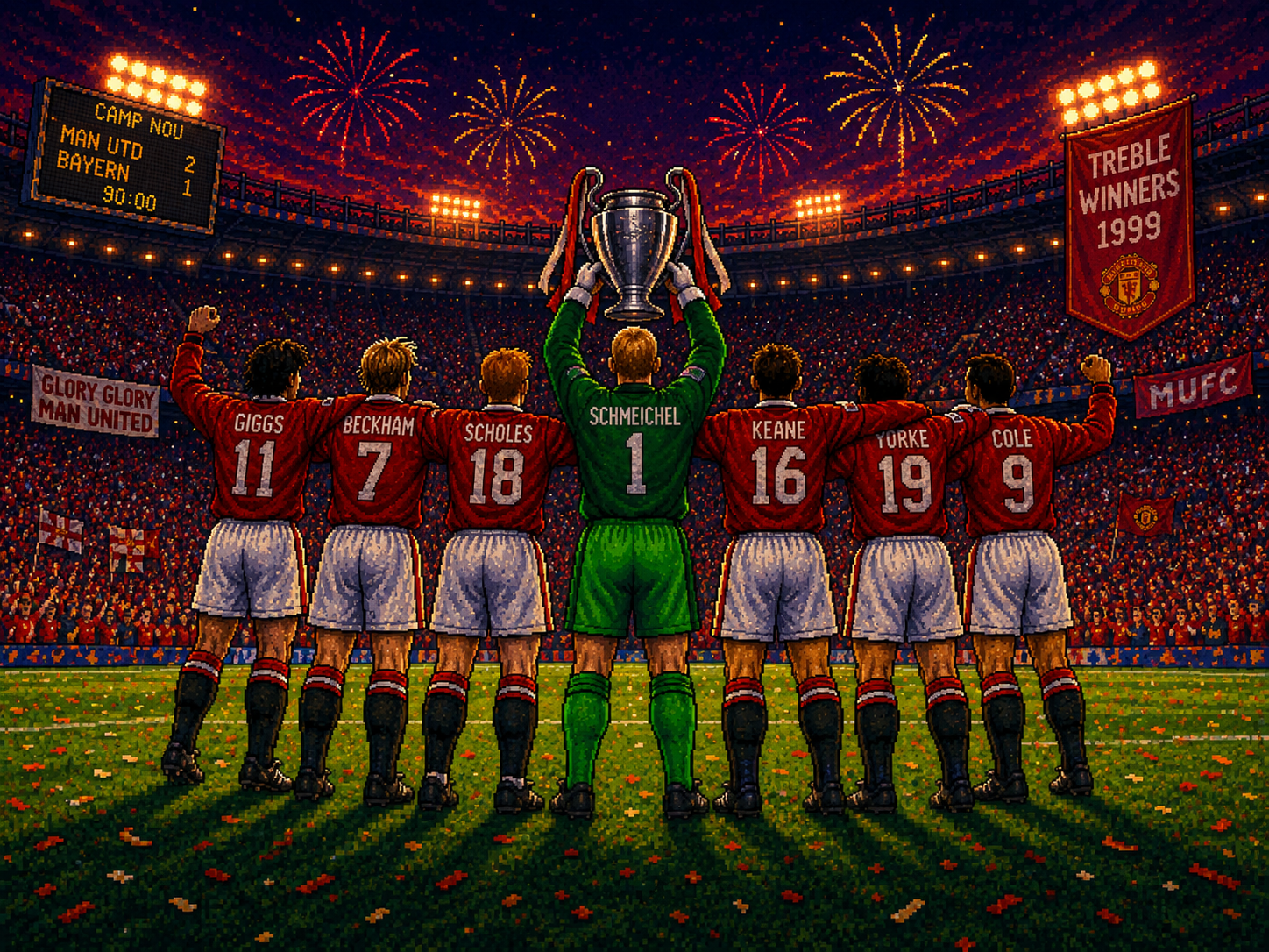Man Utd '98-'99 Treble Winners quiz artwork